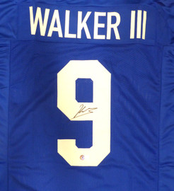 Seattle Seahawks Kenneth Walker III Autographed Blue Jersey Beckett BAS QR #W811291