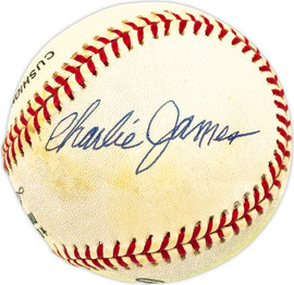 Charlie James Autographed Official NL Baseball St. Louis Cardinals, Cincinnati Reds SKU #229565