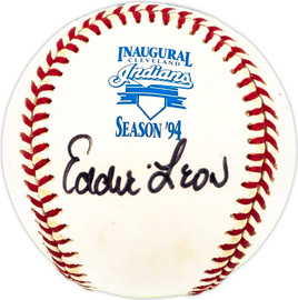 Eddie Leon Autographed Official 1994 Indians Inaugural Season AL Baseball Cleveland Indians SKU #229760