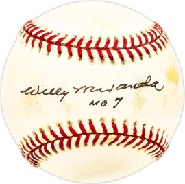 Willy Miranda Autographed Official AL Baseball Baltimore Orioles, New York Yankees "No 7" SKU #229802