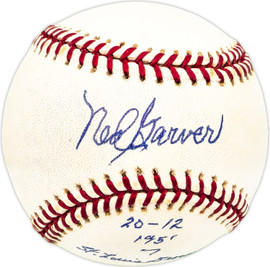 Ned Garver Autographed Official MLB Baseball St. Louis Browns "20-12 1951 Browns" SKU #229612