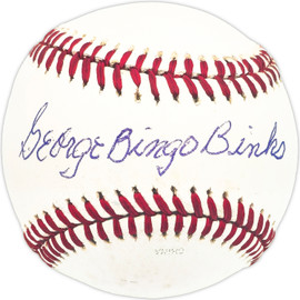 George Bingo Binks Autographed Official League Baseball Washington Senators Beckett BAS QR #BM25915