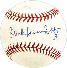 Frank Baumholtz Autographed Official NL Baseball Philadelphia Phillies, Cincinnati Reds Beckett BAS QR #BM25993