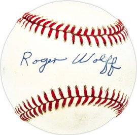 Roger Wolff Autographed Official AL Baseball Philadelphia A's, Senators Beckett BAS QR #BM17835