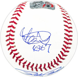 Ichiro Suzuki & Pete Rose Autographed Official MLB Baseball "4367 & 4256" PR & IS Holo SKU #229958