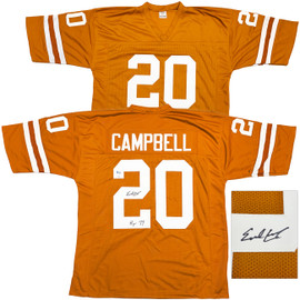 Texas Longhorns Earl Campbell Autographed Orange Jersey "HT 77" JSA Stock #228966