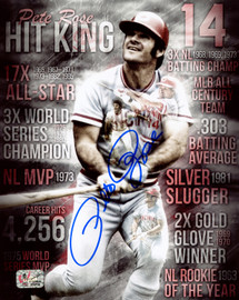 Pete Rose Autographed 8x10 Photo Cincinnati Reds PR Holo Stock #229039