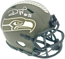 Devon Witherspoon Autographed Seattle Seahawks Green Salute To Service Speed Mini Helmet MCS Holo Stock #229505