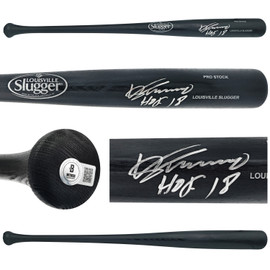 Vladimir Guerrero Sr. Autographed Black Louisville Slugger Baseball Bat Anaheim Angels "HOF 18" Beckett BAS Witness Stock #229987