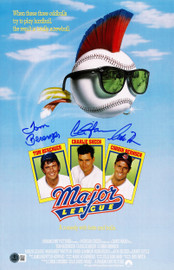 Charlie Sheen, Corbin Bernsen & Tom Berenger Autographed Paramount Major League 11x17 Poster Beckett BAS Witness Stock #229991