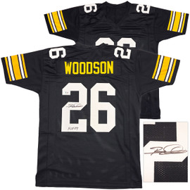 Pittsburgh Steelers Rod Woodson Autographed Black Jersey "HOF 09" Beckett BAS Witness Stock #229996