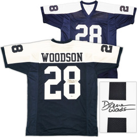 Dallas Cowboys Darren Woodson Autographed Blue & White Throwback Jersey Beckett BAS Stock #230011
