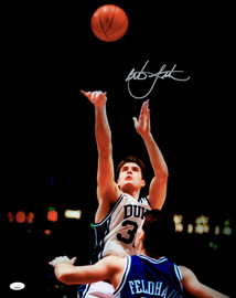 Christian Laettner Autographed 16x20 Photo Duke Blue Devils Shooting Signed Right JSA Stock #230039