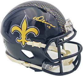 Chris Olave Autographed New Orleans Saints Black 2022 Alternate Speed Mini Helmet Beckett BAS Witness Stock #230110