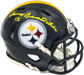 Terry Bradshaw Autographed Pittsburgh Steelers Black Speed Mini Helmet Beckett BAS Witness Stock #230085