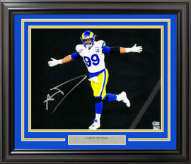 Aaron Donald Autographed Framed 16x20 Photo Los Angeles Rams Spotlight Beckett BAS Witness Stock #230192