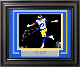 Aaron Donald Autographed Framed 8x10 Photo Los Angeles Rams Spotlight Beckett BAS Witness Stock #230197