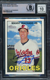 Manny Machado Autographed 2016 Topps Bunt Card #56 Baltimore
