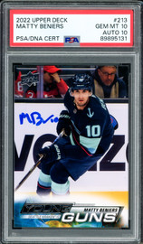 Matty Beniers Autographed 2022 Upper Deck Young Guns Rookie Card