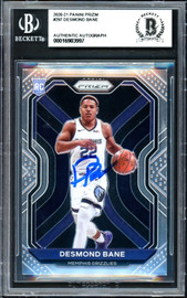 Desmond Bane Autographed 2020-21 Panini Select Prizms Silver