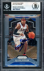 Allen Iverson Autographed 2020-21 Panini Mosaic Purple Card #292