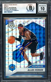 Allen Iverson Autographed 2020-21 Panini Mosaic Holofame