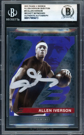 Allen Iverson Autographed 2020-21 Panini Mosaic Purple Card #292