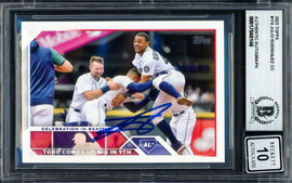 Julio Rodriguez Autographed 2023 Topps Card #330 Seattle Mariners
