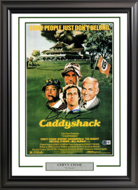 Chevy Chase Autographed Framed 11x17 Caddyshack Movie Poster Beckett BAS QR Stock #234592