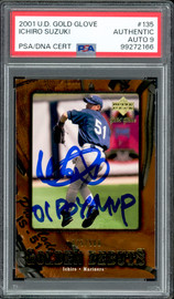 Ichiro Suzuki Autographed 2001 Upper Deck Gold Glove Rookie Card