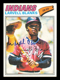 Larvell Blanks Autographed 1977 Topps Card #441 Card Cleveland Indians SKU #241134