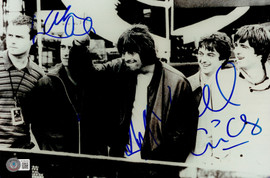 Oasis Autographed 8x12 Photo Band With 5 Signatures Including Noel