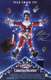 Chevy Chase Autographed 11x17 Christmas Vacation Movie Poster Beckett BAS Witness #2W371305
