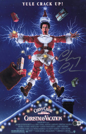 Chevy Chase Autographed 11x17 Christmas Vacation Movie Poster Beckett BAS Witness #2W371605