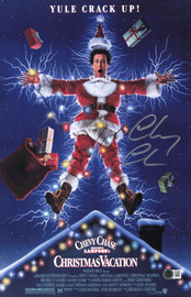 Chevy Chase Autographed 11x17 Christmas Vacation Movie Poster Beckett BAS Witness #2W371393