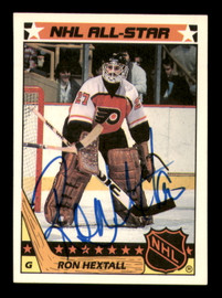 Ron Hextall Autographed 1987-88 Topps Stickers Card #2 Philadelphia Flyers SKU #248185
