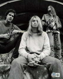 Krist Novoselic & Chad Channing Autographed 8x10 Photo Nirvana Beckett BAS QR #BH38150