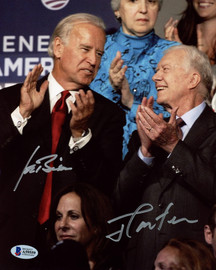 Joe Biden & Jimmy Carter Autographed 8x10 Photo Presidents Beckett BAS #A59559