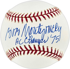 Bob Montgomery Autographed Official MLB Baseball Boston Red Sox "AL Champs '75" Beckett BAS QR #BR51086