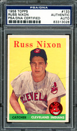 Russ Nixon Autographed 1958 Topps Card #133 Cleveland Indians PSA/DNA #83313028