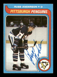 Russ Anderson Autographed 1979-80 Topps Card #264 Pittsburgh Penguins SKU #251353