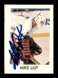 Mike Liut Autographed 1987-88 O-Pee-Chee Minis Card #24 Hartford Whalers SKU #251715