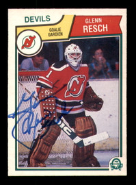 Glenn Chico Resch Autographed 1983-84 O-Pee-Chee Card #236 New Jersey Devils SKU #251981
