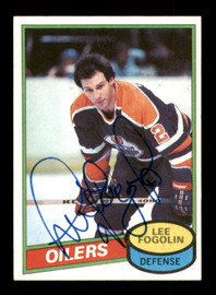 Lee Fogolin Autographed 1980-81 Topps Card #63 Edmonton Oilers SKU #251225