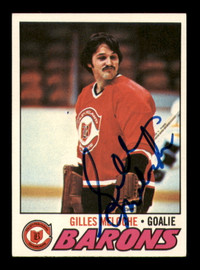 Gilles Meloche Autographed 1977-78 Topps Card #109 Cleveland Barons SKU #251365