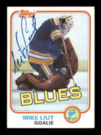 Mike Liut Autographed 1981-82 Topps Card #20 St. Louis Blues SKU #251408