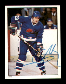 Anton Stastny Autographed 1983-84 Topps Stickers Card #252 Quebec Nordiques SKU #251561