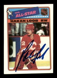 Hakan Loob Autographed 1988-89 Topps Stickers Card #3 Calgary Flames SKU #251602