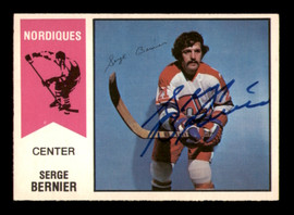 Serge Bernier Autographed 1974-75 O-Pee-Chee WHA Card #5 Quebec Nordiques SKU #251621