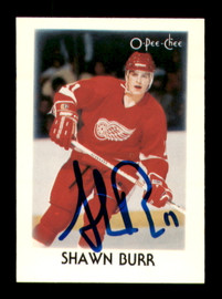 Shawn Burr Autographed 1987-88 O-Pee-Chee Minis Card #5 Detroit Red Wings SKU #251743